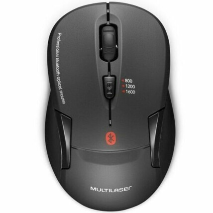Mouse sem Fio Bluetooth 1600 dpi Preto Multilaser - MO254