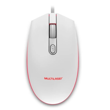 Mouse Gamer Usb 2400dpi com Led 7 Cores - Branco Multilaser - MO299