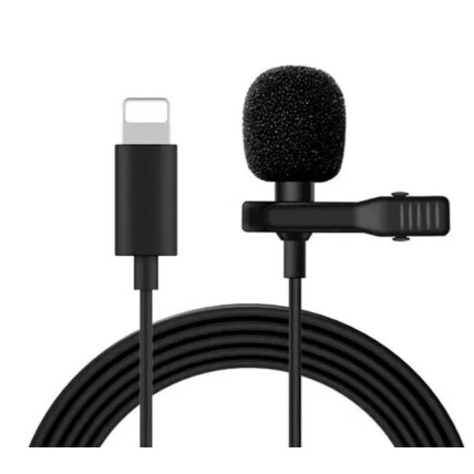 Microfone de Lapela p/ IOS com entrada Lightning para Celulares - LT-MI003