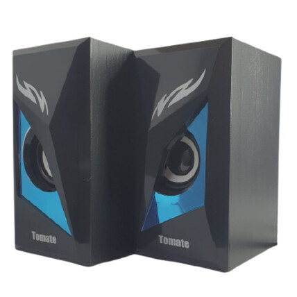 Caixa de Som Multimídia em Madeira com Efeito Luminoso Usb 3W Tomate - MTS-8893