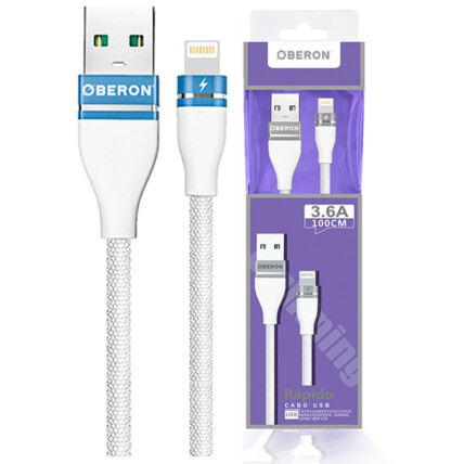 Cabo Carregador Lightning IOS x USB 1 Metro para Celular OBERON - OR-CO02/L1