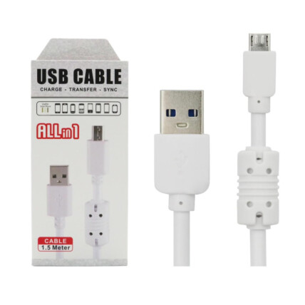Cabo Usb V8 3.0 com 1.5 Metros Branco - KS-U303 / KAP-V8