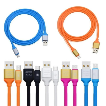 Cabo Usb V8 de Dados Emborrachado Colorido 1.2 Metros - KAP- 311- V8