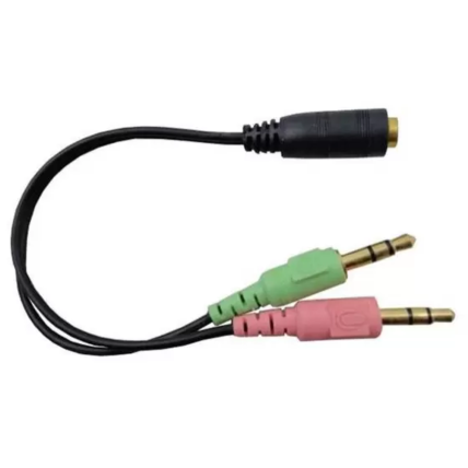 Adaptador P3 Fêmea Para 2 Jacks P2 Macho Preto Exbom 02237 - MAX-0302F