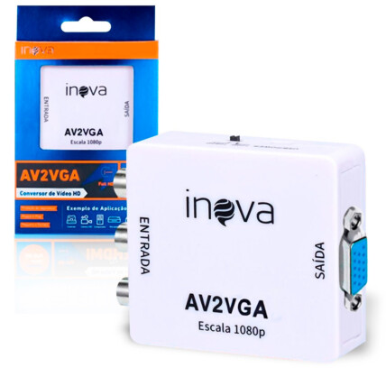 Conversor de Video e Áudio AV RCA para VGA INOVA - ZJT-50006
