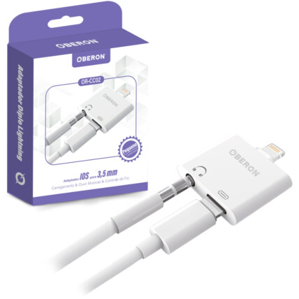 Adaptador Lightning P2 Fone e Carregador 2 em 1 OBERON - OR-CC02