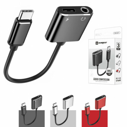 Adaptador Tipo C Para Fone De Ouvido Carregador Xiaomi Mi8 Sumexr - SX-ZJ7