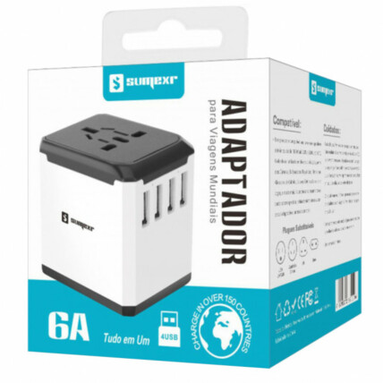 Adaptador Universal de Tomada com 4 Entradas Usb 6.0A Sumexr - SX-ZH3