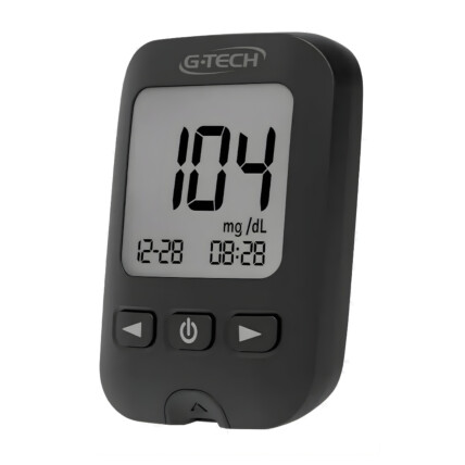 Medidor De Glicose 500 Memórias Tiras De Teste GTECH Cinza