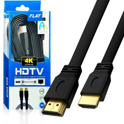 Cabo HDMI 2.0 3 metros Full HD 1080p Cabo Achatado - ADT-111