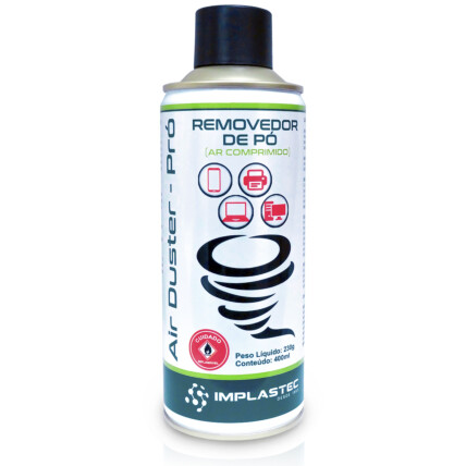 Air Duster PRÓ Ar Comprimido Removedor De Pó 230G/400ml Implastec - PAACPRO23012 