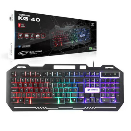 Teclado Gamer C3Tech Membrana Usb com Led - KG-40BK