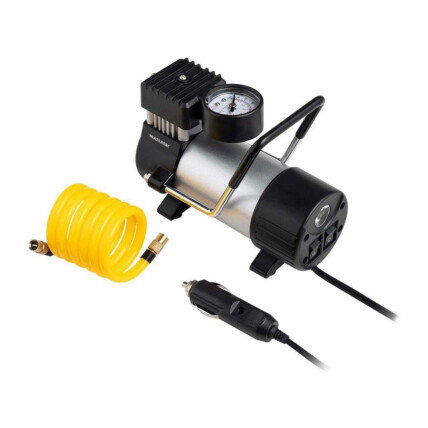 Compressor de Ar Automotivo Multilaser 12V Cilindro Metálico 25L/min 150 PSI com Bicos e Lanterna Integrada - AU616