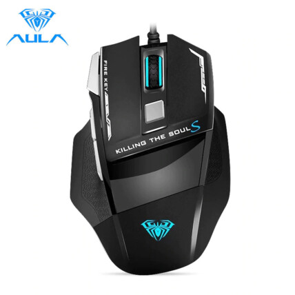 Mouse Gamer Profissional 4800dpi 7 Botões Programáveis RGB Led Com Fio Aula - S12