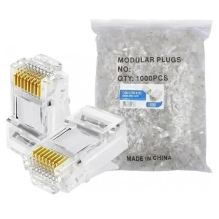 1000 Unidades Conector RJ45 CAT6 Alta Qualidade DEX - RJ456M