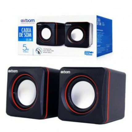 Caixa de Som para Notebook PC e Smartphone 2.0 5w RMS Exbom - CS-39