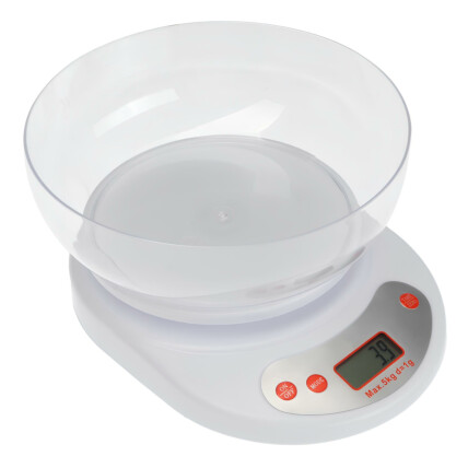 Balança Digital de Cozinha 5Kg com Bandeja e Display - KE-1