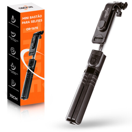 Bastão de Selfie Bluetooth 360° 19-70cm OBERON - OR-1678