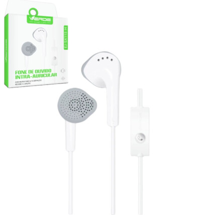 Fone de Ouvido Com Fio Plug 3,5mm P2 Intra Auricular Verde - EJ-SX-115-H