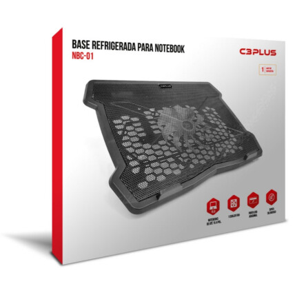 Base Gamer C3Tech para Notebook até 14 polegadas Silenciosa - NBC-01BK