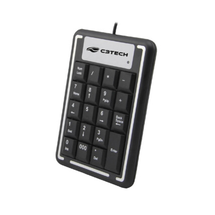 Teclado Numérico 19 Teclas 1.20 Metros USB 2.0 C3Tech - KN-11BK 