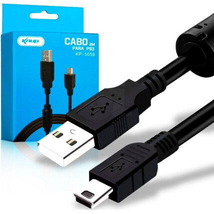 Cabo Carregador Controle PS3 V3 x Usb KNUP - KP-5059