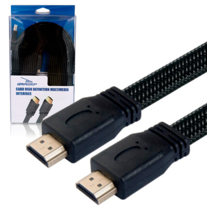 Cabo Hdmi 5 Metros em Malha 2.0 HD 4K GRASEP - D-4K02 5M