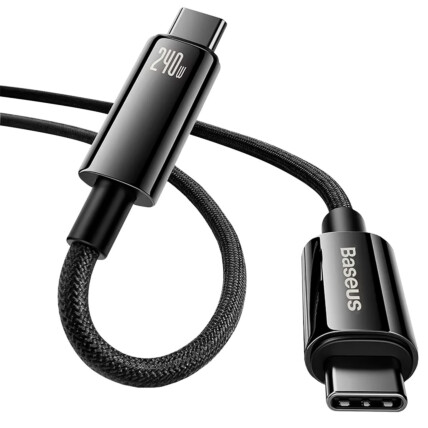 Cabo Tipo-C Para Tipo-C 240W 1M Tungsten Gold Preto BASEUS - CAWJ040001