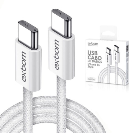 Cabo Tipo C PD 20W Nylon com 1 Metro 04313 EXBOM - CBX-DP02IP5