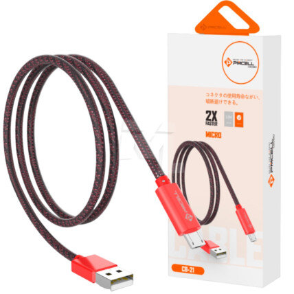Cabo Usb V8 para Celular Cromo 899 Trançado 1 Metro PMCELL - CB-21 MICRO