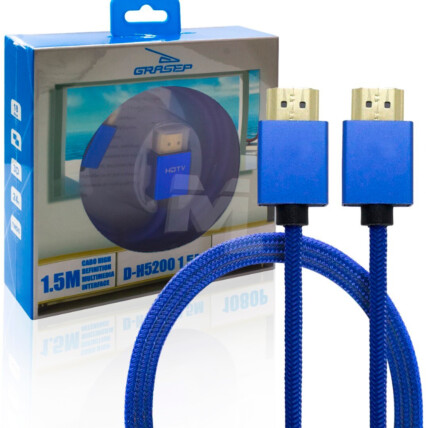 Cabo HDMI para HDMI 1.4 3D com 1.5 Metros GRASEP - D-H5200 1.5M