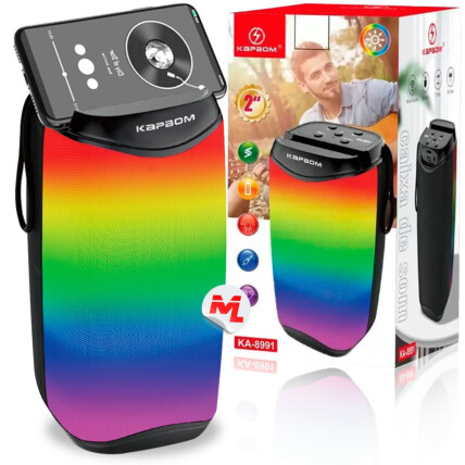 Caixa de Som Bluetooth 5W com Led RGB KAPBOM - KA-8991
