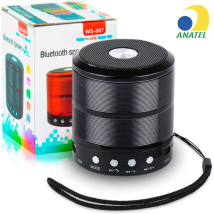 Caixa de Som Bluetooth Portátil Usb Mp3 P2 Sd / Preto Knup D-BH887
