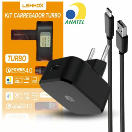 Carregador de Celular Turbo 4.0 Cabo Type C com Anatel Lehmox - LE-353 TYPEC