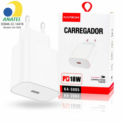 Carregador PD Porta Type-C 18W Kapbom - KA-5005