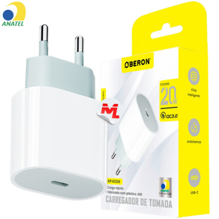 Carregador Quick Charger 3.0 20W PD Entrada Usb C OBERON - KP-IC029