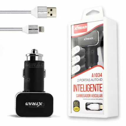 Carregador Veicular Auto Id com 2 EntradasUsb 3.6a Xtrad - A1034
