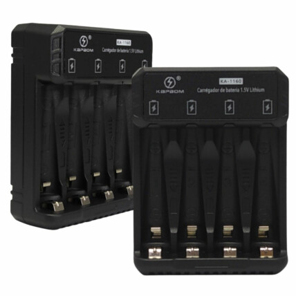 Carregador de Pilhas Recarregáveis AA / AAA para 4 Pilhas KAPBOM - KA-1160