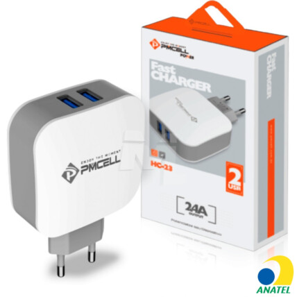 Carregador de Celular Power 2 Portas USB 2.4A PMCELL - HC-23