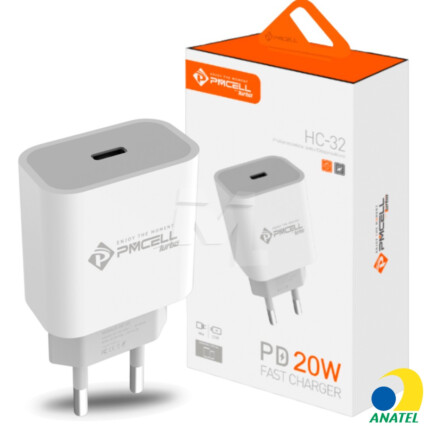 Carregador de Celular Turbo PD 20W com Porta Tipo-C PMCELL - HC-32