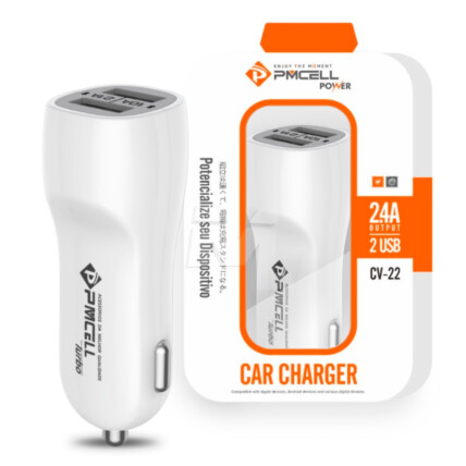 Carregador Veicular Power 2.4A 2 Usb PMCELL - CV-22