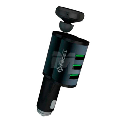 Carregador Veicular 3 Saidas Usb 4.2A com Fone Bluetooth PMCELL - CV-51