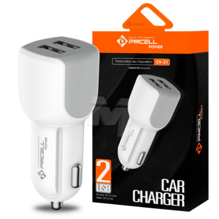 Carregador Veicular Power 2.4A 2 Usb PMCELL - CV-21