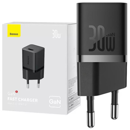 Carregador Tipo C Baseus Gan5 Fast Charger(mini) 1c 30w Preto - CCGN070401