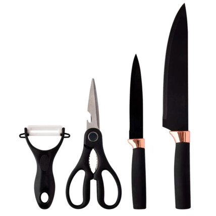 Conjunto de Facas de Cozinha e Tesoura 4 Peças KAPBOM - KA-F102