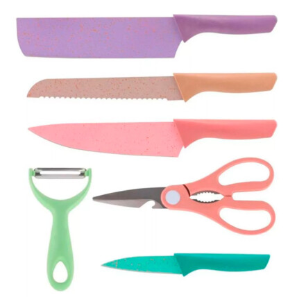 Conjunto de Facas de Cozinha e Tesoura 6 Peças KAPBOM - KA-F109