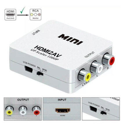 Conversor HDMI para AV RCA c/ Audio KNUP - KP-3455