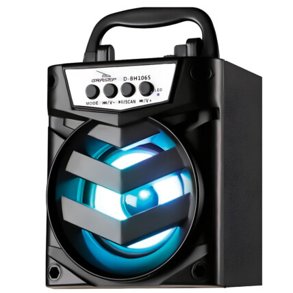 Caixa de Som Bluetooth USB 10W FM 1200mAh GRASEP - D-BH1065