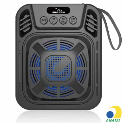 Caixa de Som Bluetooth 10W Portátil TWS Rádio FM USB GRASEP - D-S3145