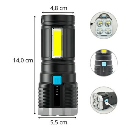 Lanterna de Led Recarregável De 4 Núcleos Super Potente ON-LT045
